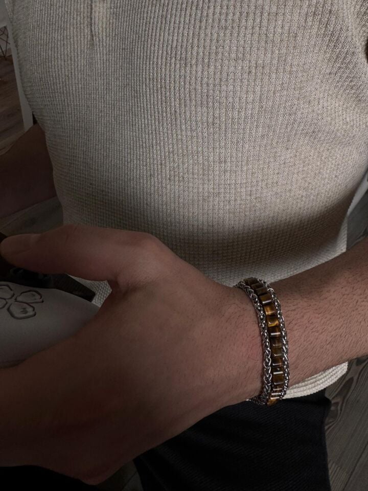 Kaplan Gözü Doğal Taş Bileklik