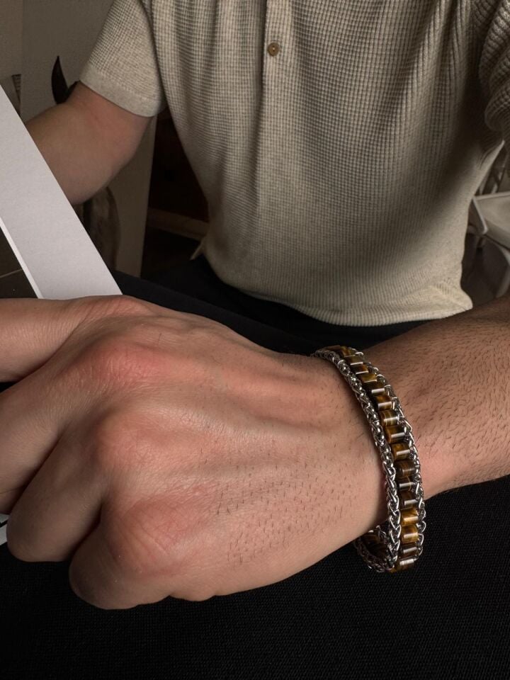 Kaplan Gözü Doğal Taş Bileklik