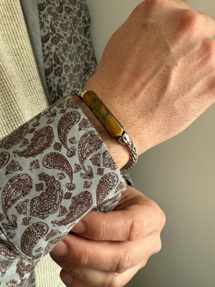 Kaplan Gözü Doğal Taş Bileklik