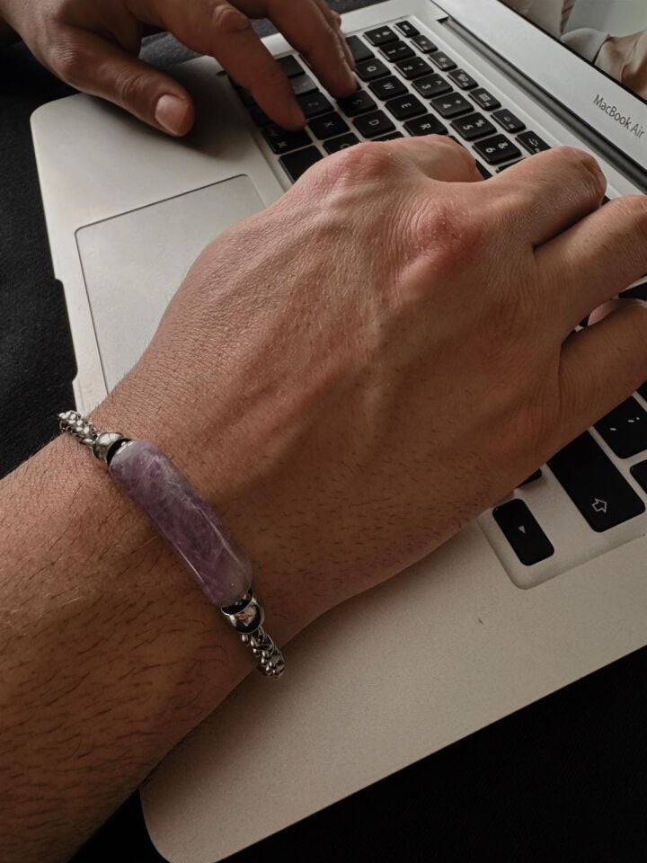 Ametist Doğal Taş Bileklik